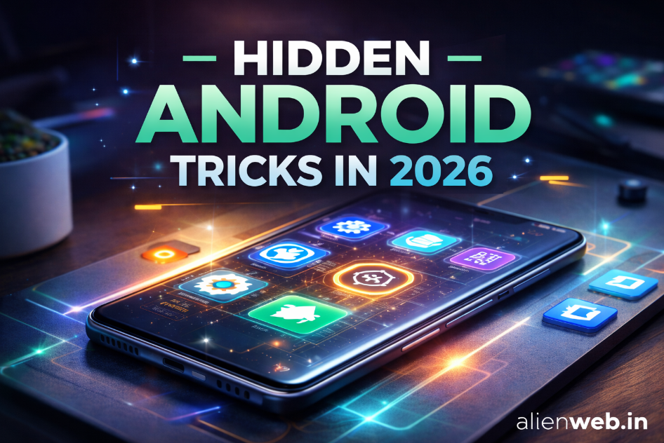 Hidden Android Tricks in 2026 showing secret Android features, advanced settings, privacy and performance tips