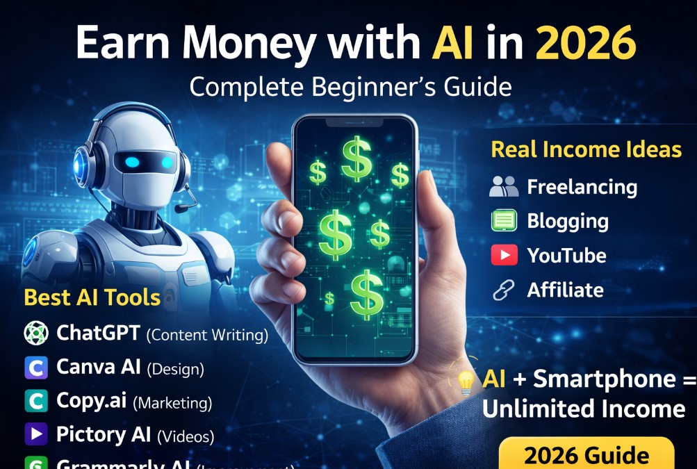 earn money with AI in 2026 using tools like ChatGPT Canva and AI video creation