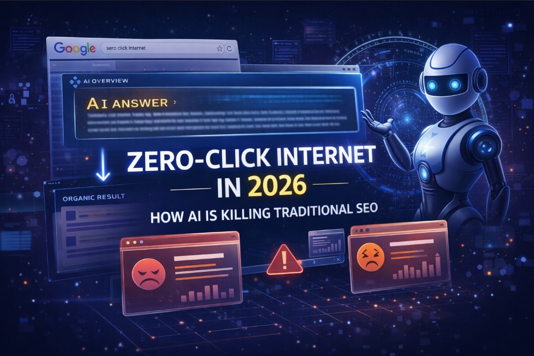 Zero-Click Internet 2026 impact on AI search and SEO traffic